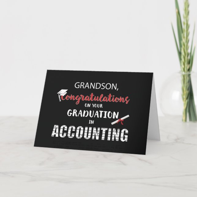 Tarjeta Abuelo, felicitaciones por graduación contable, B (Anverso)