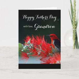 Tarjeta Abuelo / Feliz Día del Padre - Honeyeater escarlat