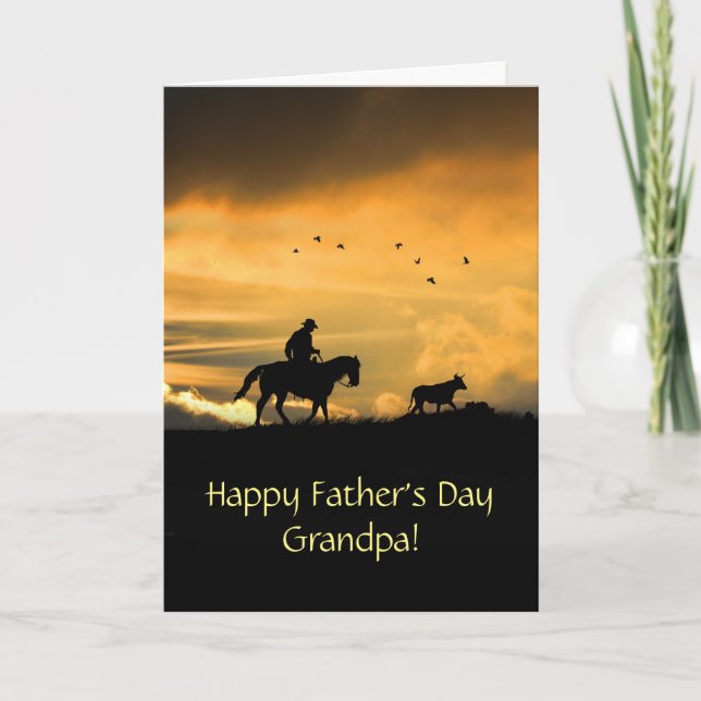 Tarjeta Abuelo Feliz Día del Padre País Vaquero Cuto (Anverso)