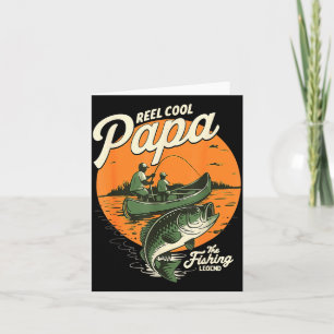 Tarjeta Abuelo genial de carrete la leyenda de la pesca pu