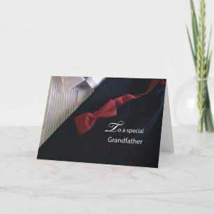 Tarjeta Abuelo Gracias Con Tiro Rojo Tuxedo Negro