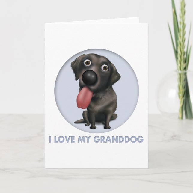 Tarjeta Abuelo Labrador Retriever (Negro) (Anverso)