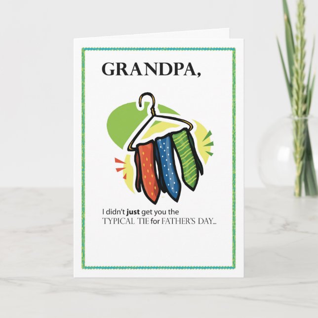 Tarjeta Abuelo, lazos graciosos del día del padre (Anverso)