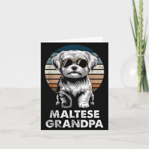 Tarjeta Abuelo Maltés Retro Genial Divertido Dueño de Perr