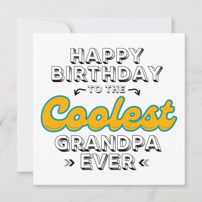 Tarjeta Abuelo más frío de la historia, abuelo feliz cumpl (Anverso)