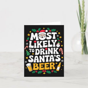 Tarjeta Abuelo Navidad Hombres Papá Más Propenso A Beber S