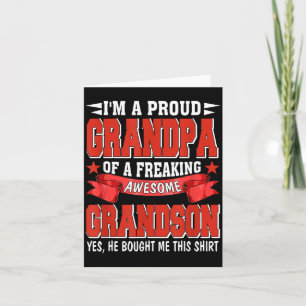 Tarjeta Abuelo Orgulloso De Nieto Genial Lindo Día Del Pad