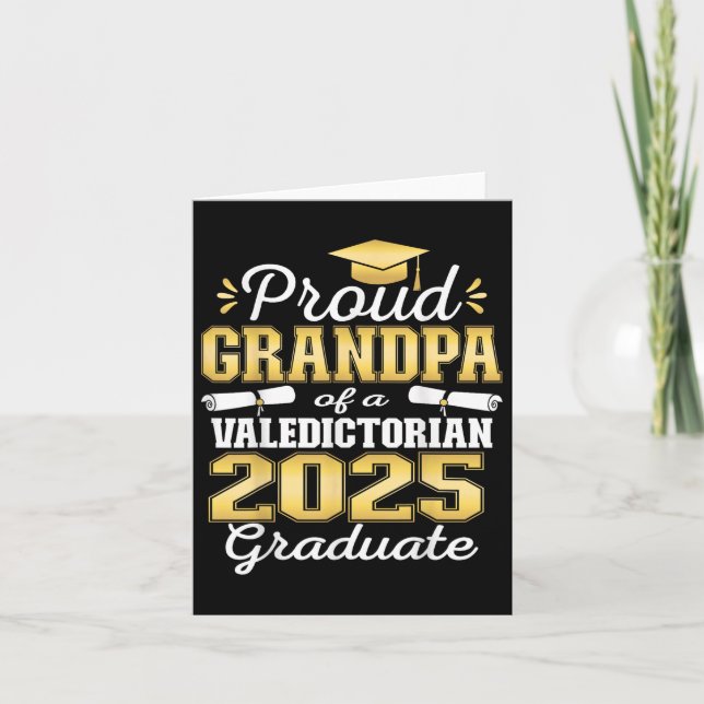 Tarjeta Abuelo Orgulloso Del Graduado 25 De Valedictorian  (Anverso)