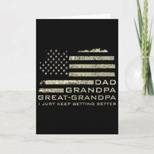 Tarjeta Abuelo Papa Bisabuelo Bandera Americana Día del Pa