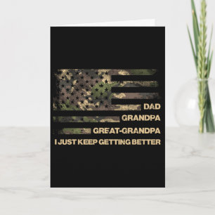 Tarjeta Abuelo Papa Bisabuelo Camuflaje Bandera Padres Día