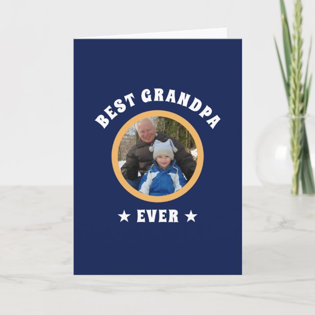 Tarjeta Abuelo Personalizado El Mejor Abuelo del Mundo Fot (Anverso)