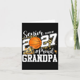 Tarjeta Abuelo senior promoción 2027 graduación baloncesto