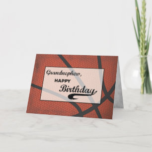 Tarjeta Abuelo sobrino cumpleaños básquetbol grande angust