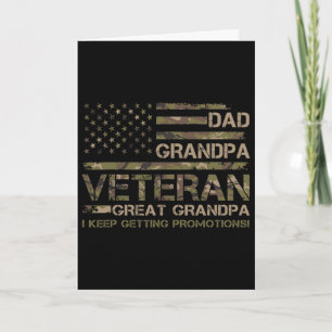 Tarjeta Abuelo Veterano Bisabuelo Día del Padre Usa