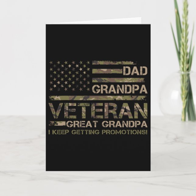 Tarjeta Abuelo Veterano Bisabuelo Día del Padre Usa (Anverso)