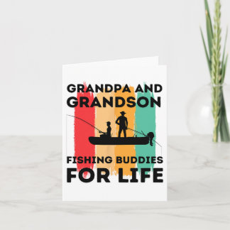 Tarjeta Abuelo Y Abuelo Pescan Buques De Por Vida