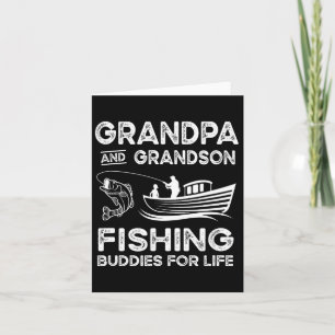 Tarjeta Abuelo Y Abuelo Pescan Buques Para Regalo De Vida