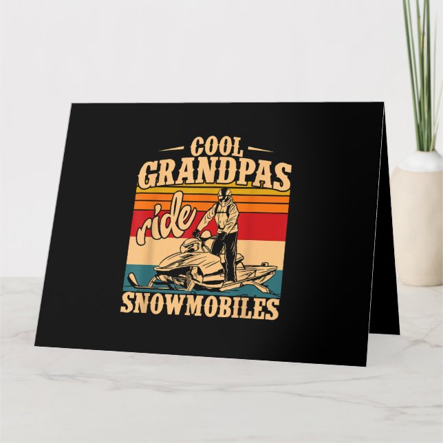 Tarjeta Abuelos de Guay montan motos de nieve moto de niev (Anverso)