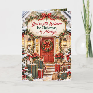 Tarjeta Abuelos Divertidos Escape Tropical de Navidad Fami