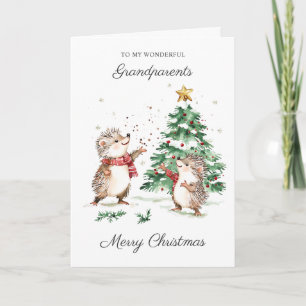 Tarjeta Abuelos Navidad Erizo 