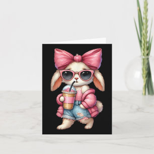 Tarjeta Abundantes de Pascua que beben café de hielo de Pa