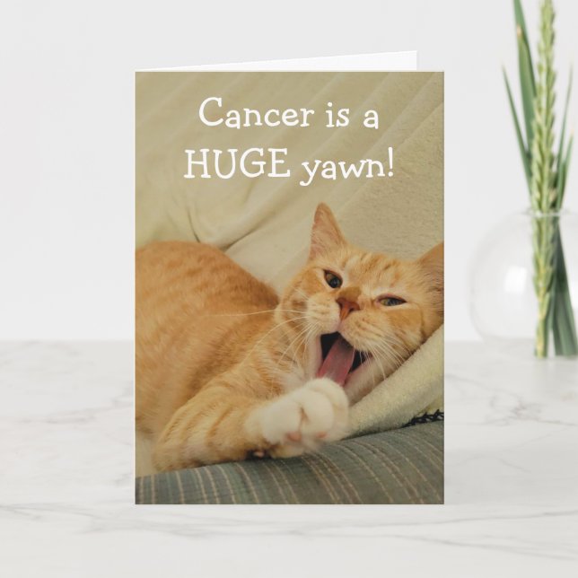 Tarjeta Aburrido con gato gracioso de cáncer (Anverso)