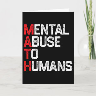 Tarjeta Abuso Mental Matemático a Humanos Humor Matemático