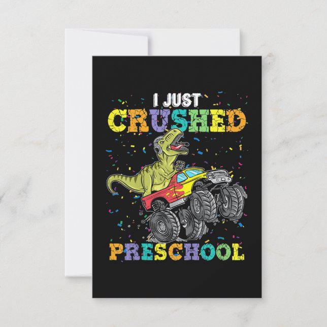 Tarjeta Acabo de aplastar dinosaurio preescolar (Anverso)