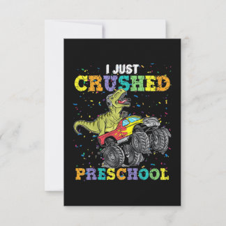 Tarjeta Acabo de aplastar dinosaurio preescolar