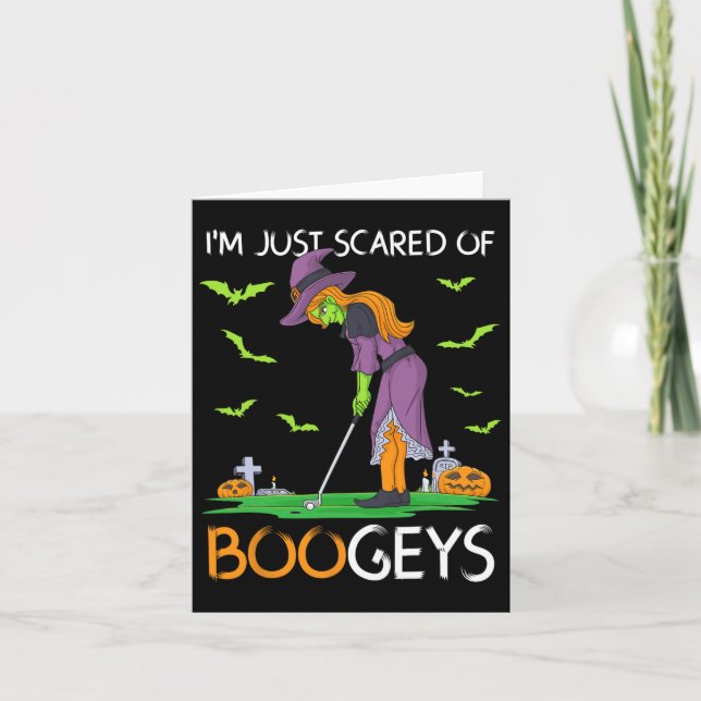 Tarjeta Acabo De Asustar A Bogeys Witch Golf Halloween (Anverso)
