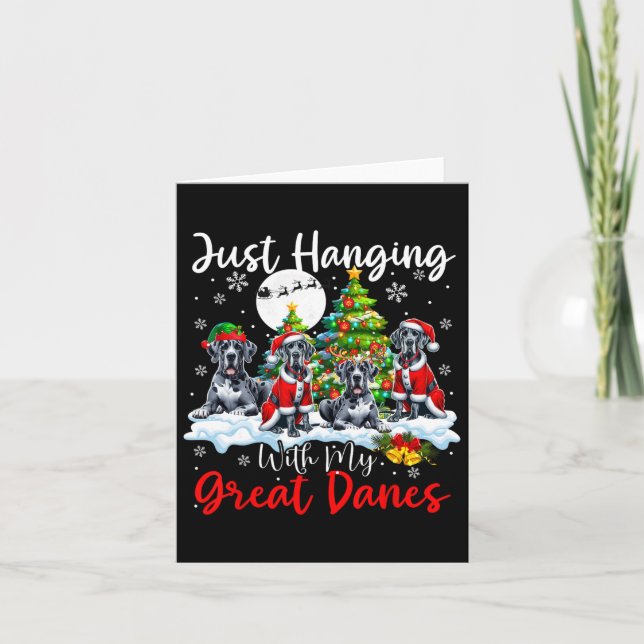 Tarjeta Acabo De Colgar Con Mi Gran Navidad Danesa Tres Sa (Anverso)