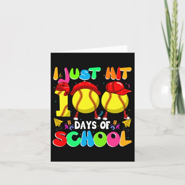 Tarjeta Acabo De Llegar A Los 100 Días De La Escuela Niños (Anverso)