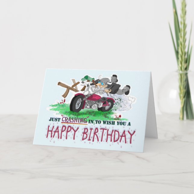 Tarjeta ¡Acabo de llegar para desearte un feliz cumpleaños (Anverso)