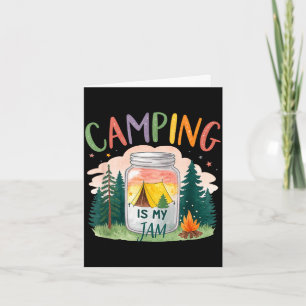 Tarjeta Acampar es mi tema de tienda de campaña del bosque