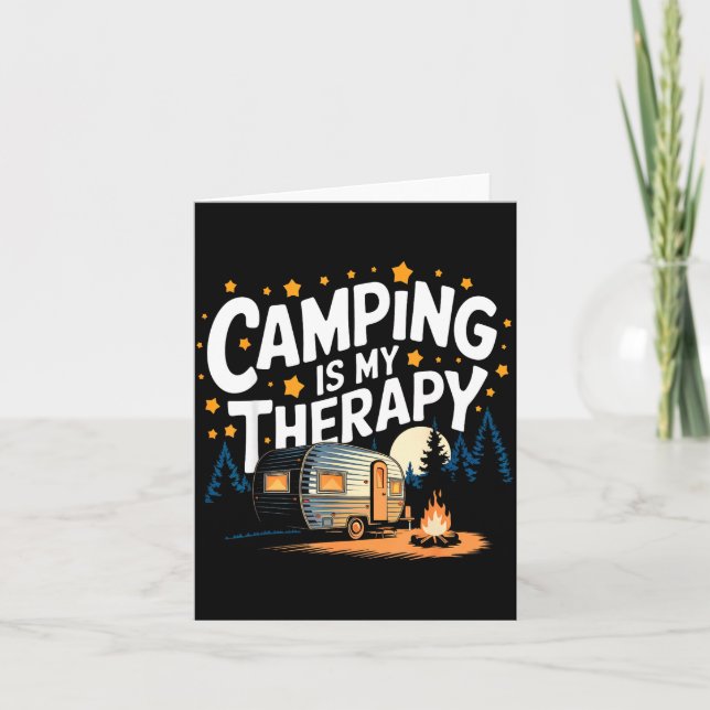 Tarjeta Acampar es mi terapia (Anverso)