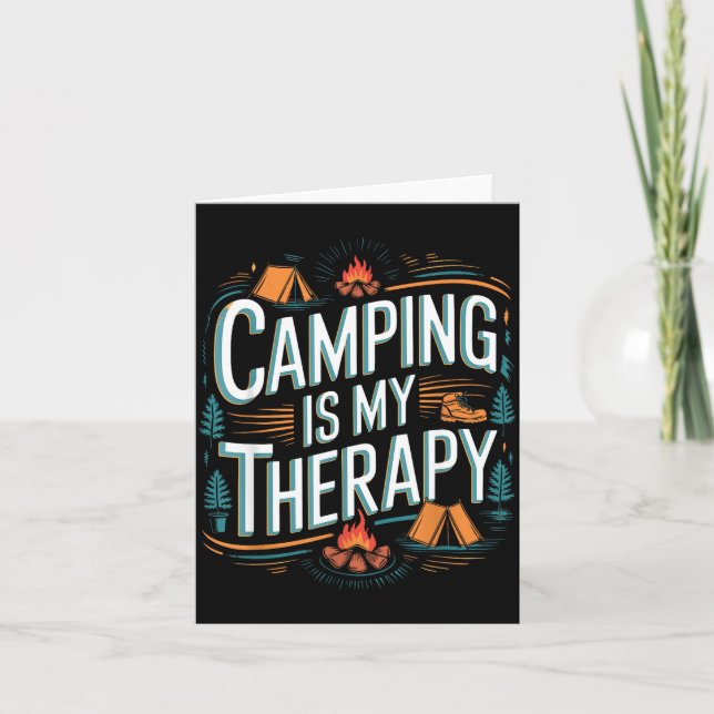 Tarjeta Acampar es mi terapia cita  (Anverso)
