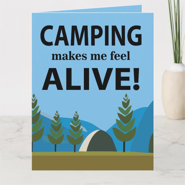Tarjeta Acampar me hace sentir vivo (Anverso)