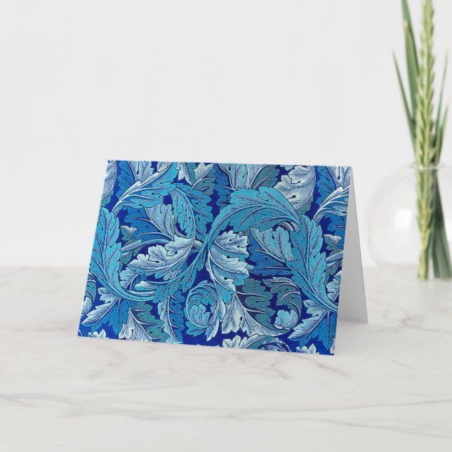Tarjeta Acanthus Blue, William Morris (Anverso)