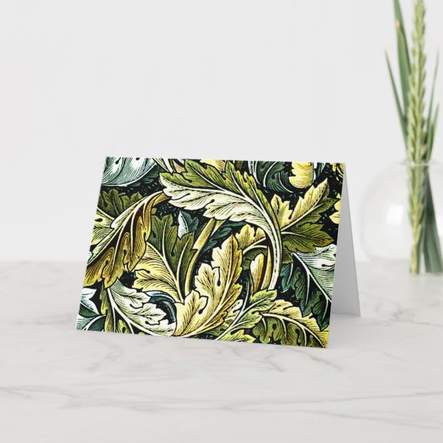 Tarjeta Acanthus, patrón popular de William Morris, (Anverso)