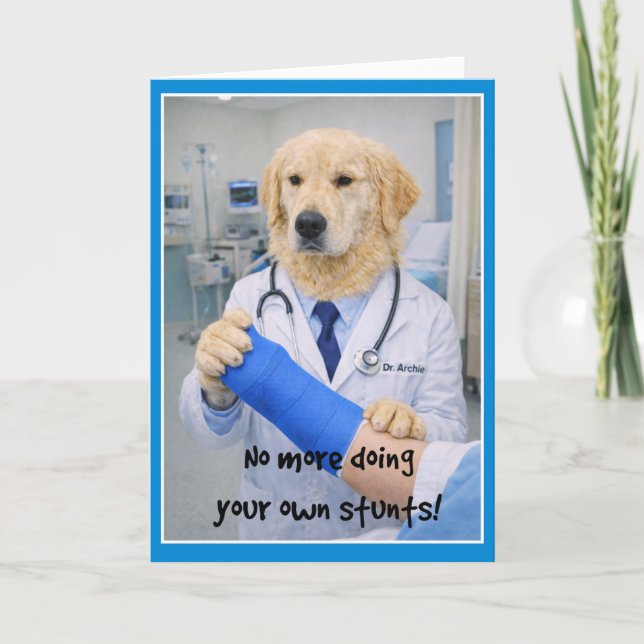 Tarjeta Accident No More Stunts Get Well Card  CA-1 (Anverso)