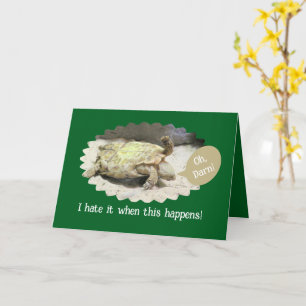 TARJETA ACCIDENTE HUMOR/TORTUGA VOLTEADA SOBRE SU ESPALDA