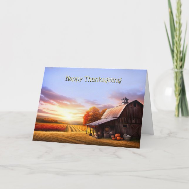 Tarjeta Acción de Gracias desde nuestra casa a su granero  (Anverso)