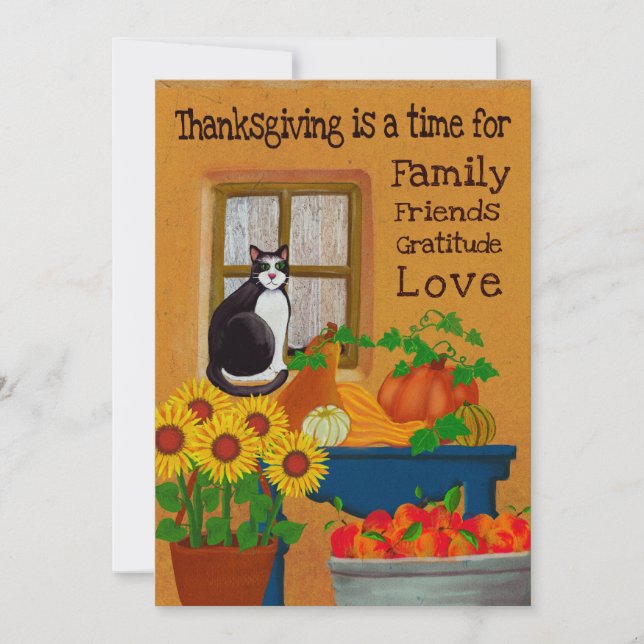 Tarjeta Acción de Gracias Personalizada para Gato del Suro (Anverso)