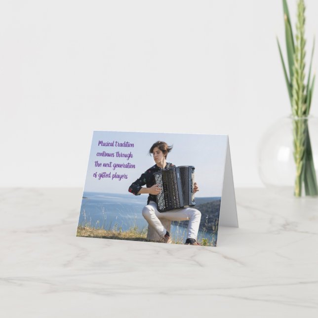Tarjeta Accionista acordeonista música tradicional (Anverso)