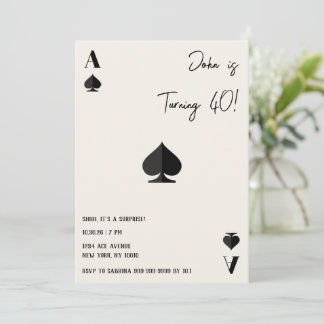 Tarjeta Ace of Spades Birthday Card | Playing Card Party T