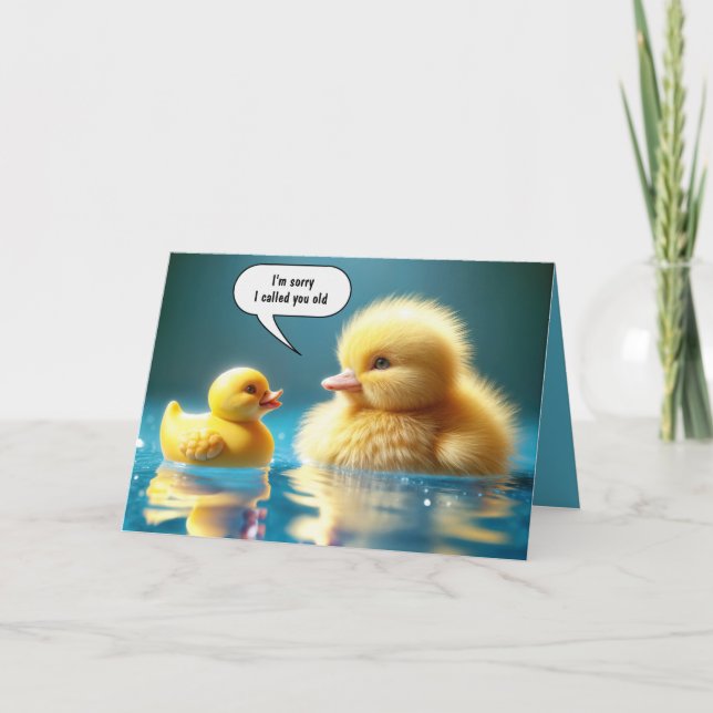 Tarjeta Aceite amarillo con un pato de goma de juguete (Anverso)