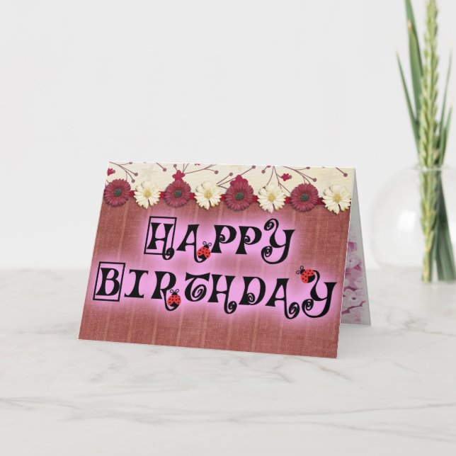 Tarjeta Aceite De Punto De Bicho Ladybug Oficina Personali (Anverso)