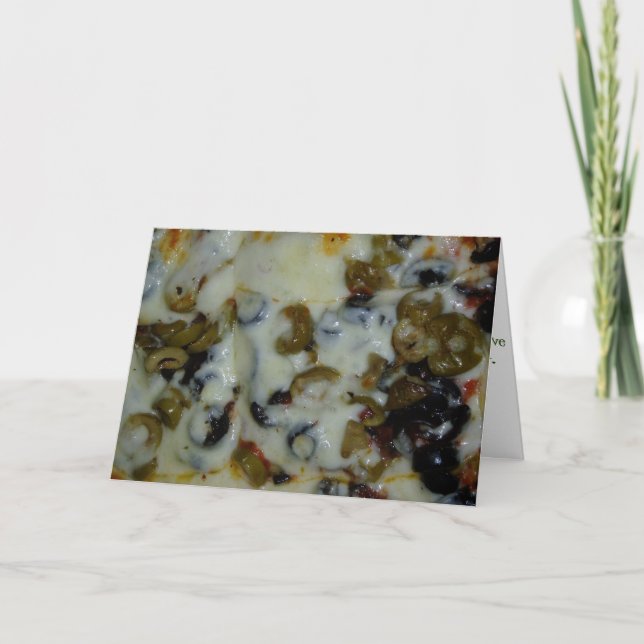 Tarjeta "Aceitunas verdes y negras" (Anverso)