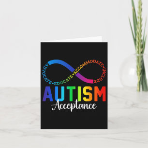 Tarjeta Aceptación de conciencia sobre autismo Símbolo inf