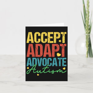 Tarjeta Aceptar Adaptación Defender Autismo Conciencia Mes